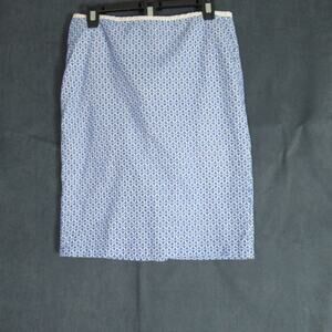 Talbots Skirt Womens Size 12 Blue Crochet Straight Pencil Work Rich Girl Cottage